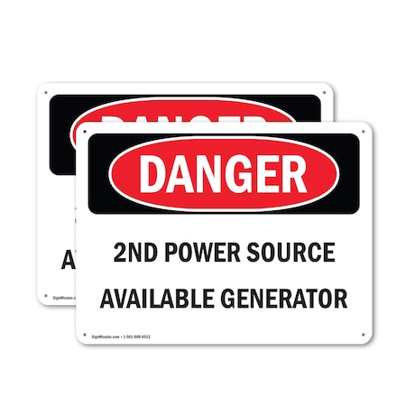 Signmission 2nd Power Source Available Generator, 14 in W x Rectangle, Aluminum OS-2PACK-DS-A-1014-L-1950